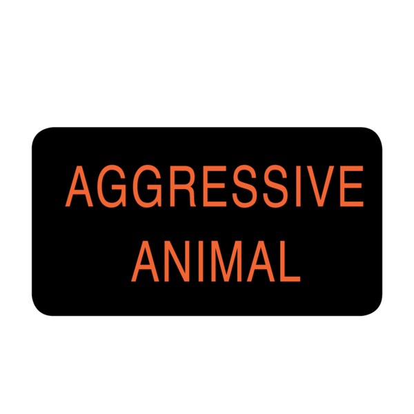 Nevs Label, Agressive Animal 7/8" x 1-5/8" Flr Red w/Black VW-0017 - main